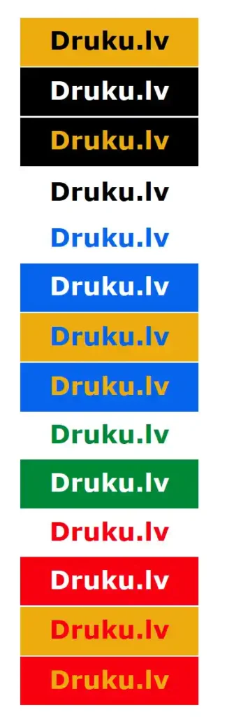 Lielformāta burtu saskatāmība dilstošā secībā pēc burtu un fona krāsu salikuma