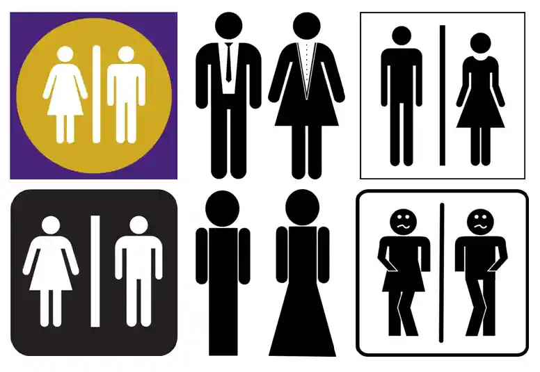 Informatīvās uzlīmes tualetes durvīm