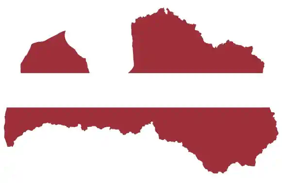 Uzlīmes Latvijas karogs - valsts kontūra