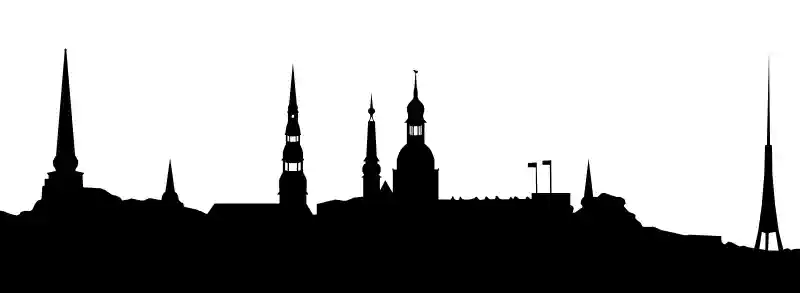 Uzlīme Latvija - Rīgas siluets