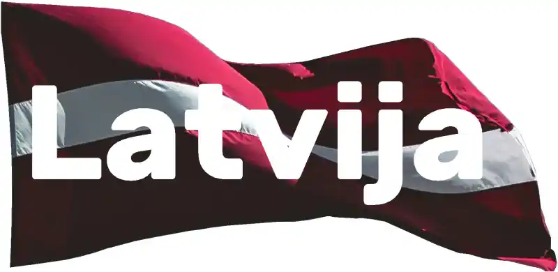 Uzlīme Latvija - karoga foto ar uzrakstu